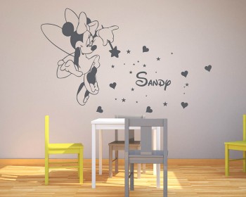 Mouse Fairy Sticker, Personalised Name With Stars 